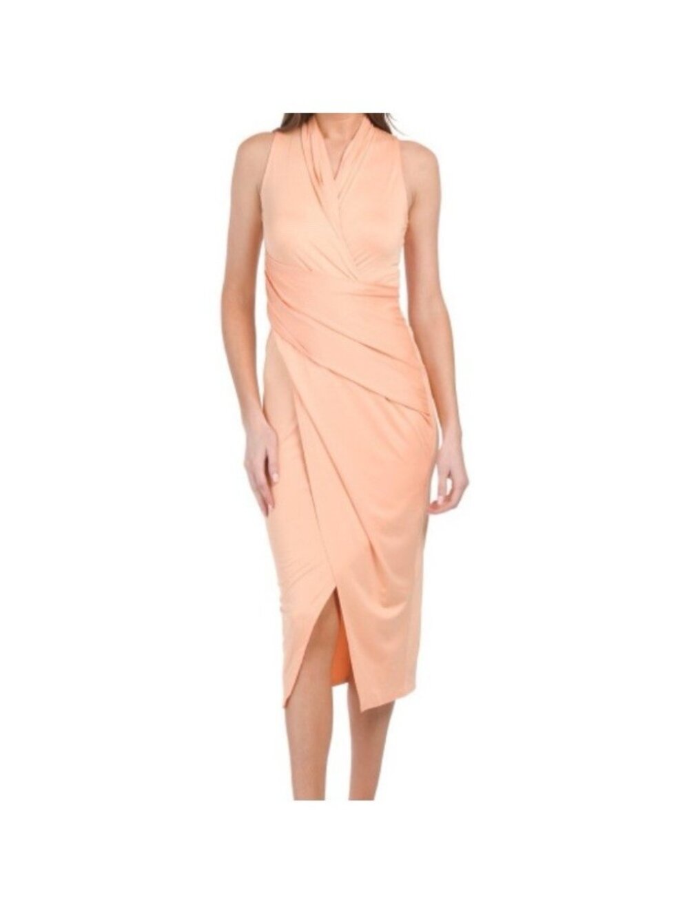 RACHEL Rachel Roy Women's Sleeveless Midi Dress L Blush Crush New